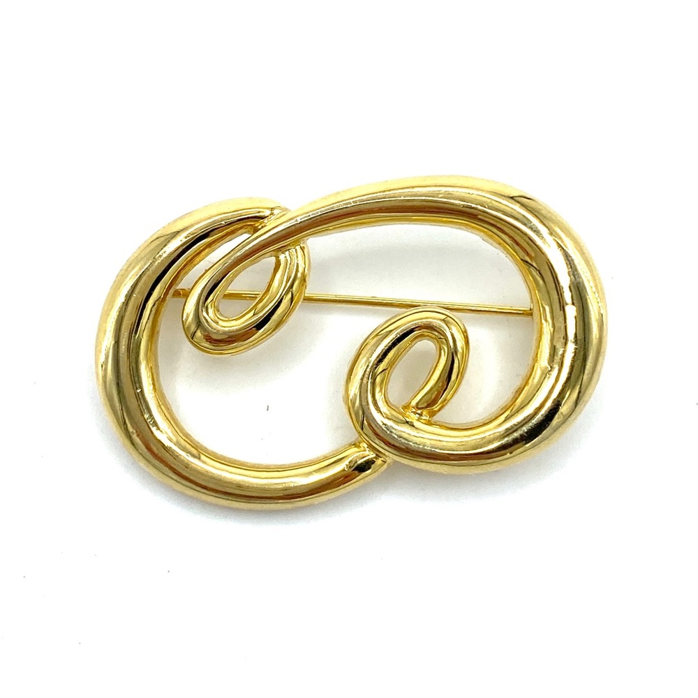 Vintage Gold Tone Brooch Scarf Clip